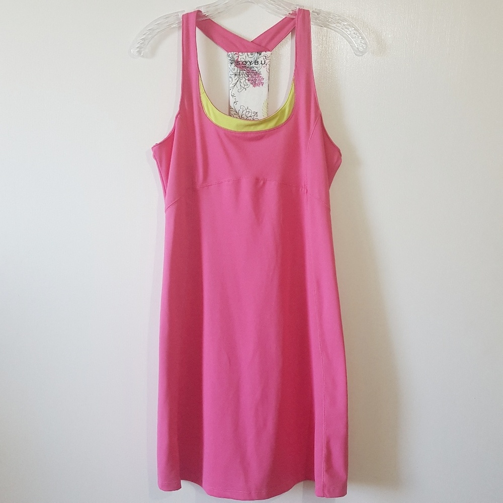 Soybu Pink & Lime T-Back Yoga Sport Dress